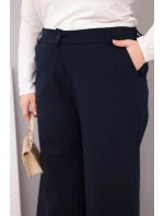 Dámské kalhoty Plus Size s širokými nohavicemi a vysokým pasem granátové