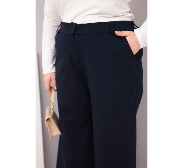 Dámské kalhoty Plus Size s širokými nohavicemi a vysokým pasem granátové