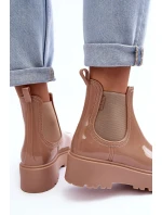 Lakované Botky Kalhoty Na Platformě Big Star MM274396 Bežové