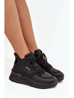 Dámské sportovní boty na platformě Big Star model 21708704 Černé - Big Star Shoes Dámské sportovní boty na platformě Big Star model 21708704 Černé - Big Star Shoes