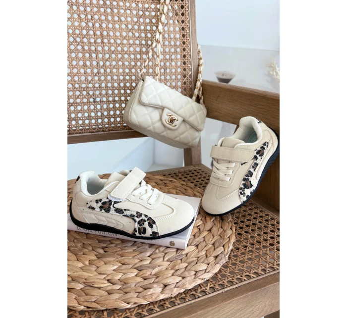 Dětské sportovní boty na suchý zip béžové s model 21731742 - Boto Dětské sportovní boty na suchý zip béžové s model 21731742 - Boto