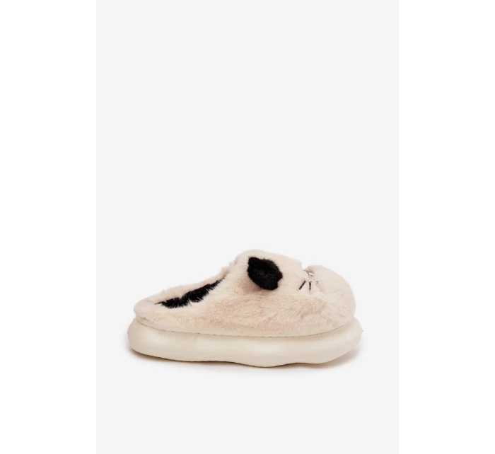 Kožešinové dámské pantofle Smile béžové model 21772466 - Boto Kožešinové dámské pantofle Smile béžové model 21772466 - Boto