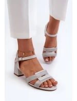 Dámské sandály na vysokém podpatku vyrobené z eko kůže Sergio Leone Grey Dámské sandály na vysokém podpatku vyrobené z eko kůže Sergio Leone Grey