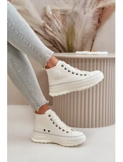 Dámské Tenisky Na Platformě Eko Kůže Big Star Bílé