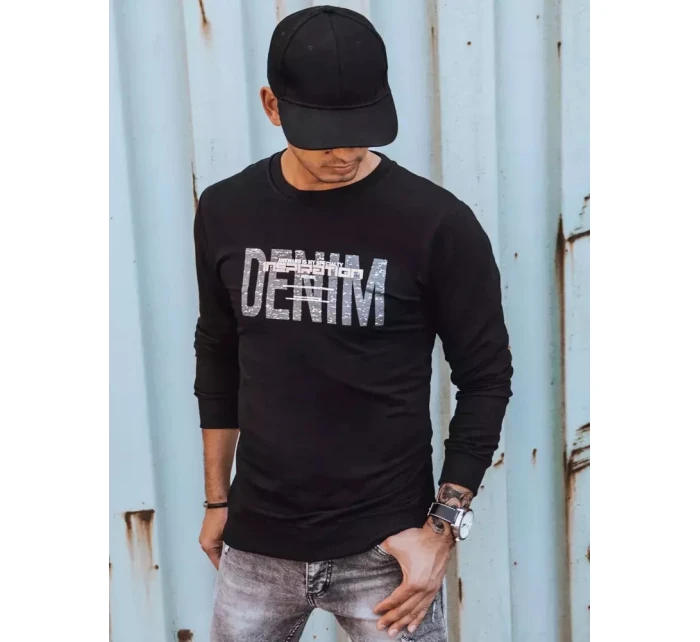 Pánská mikina s potiskem černá FashionStreet BX5359