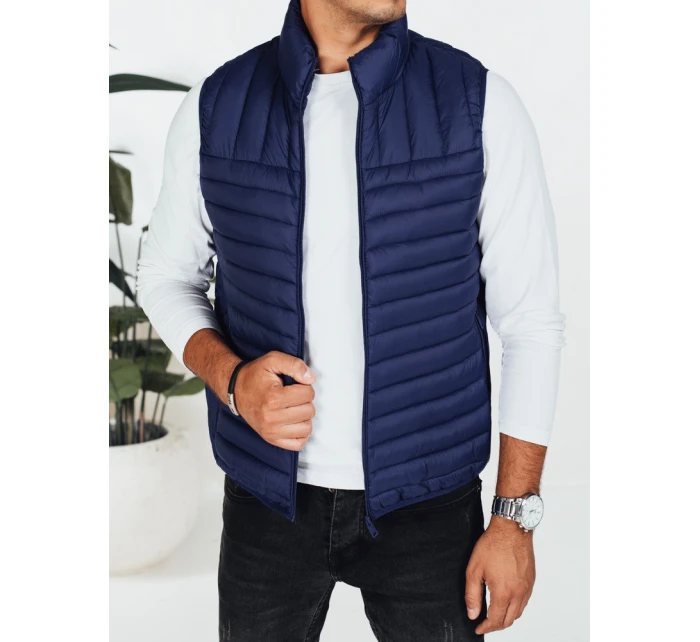 Pánská prošívaná tmavě modrá vesta Dstreet model 21991576 - FashionStreet Pánská prošívaná tmavě modrá vesta Dstreet model 21991576 - FashionStreet