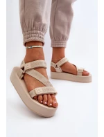 Dámské sandály na platformě Big Star NN274A528 béžové
