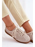 Dámské kožené semišové tenisky nízké béžové model 22100202 - Boto Dámské kožené semišové tenisky nízké béžové model 22100202 - Boto