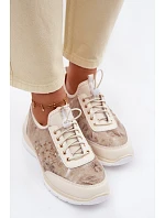 kožené polobotky Dívčí  Béžové model 22100265 - D&A