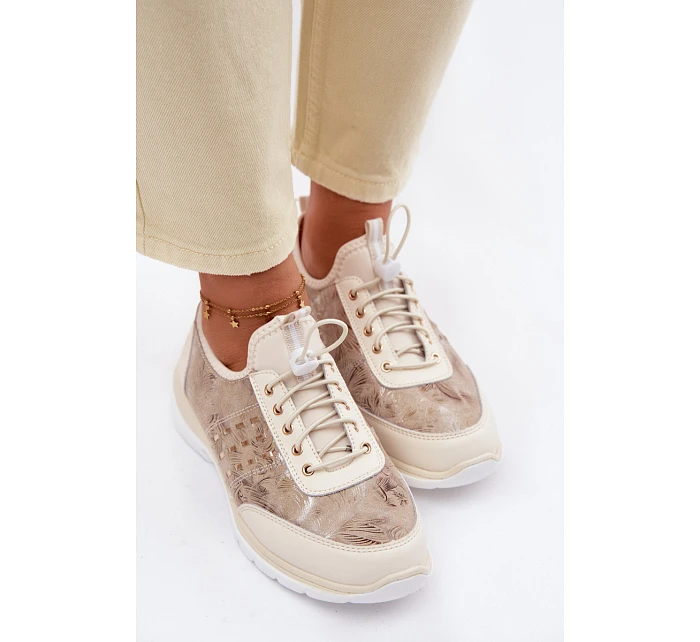 kožené polobotky Dívčí  Béžové model 22100265 - D&A