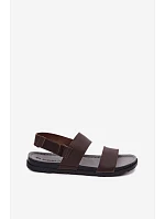 Kožené Pánské Sandály  Tmavě hnědé model 22200764 - Inblu
