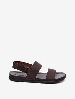 Kožené Pánské Sandály  Tmavě hnědé model 22200764 - Inblu