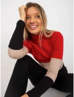 Dámská halenka RV BZ 8465 model 18310005 černá a červená - FPrice Dámská halenka RV BZ 8465 model 18310005 černá a červená - FPrice