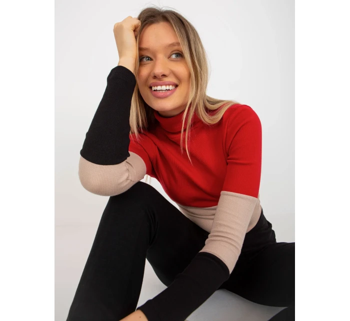 Dámská halenka RV BZ 8465 model 18310005 černá a červená - FPrice Dámská halenka RV BZ 8465 model 18310005 černá a červená - FPrice