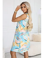 VICTORIA Trapézové letní šaty v barevných  modré model 22126911 - numoco