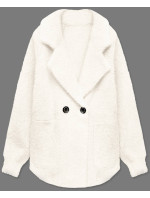 Krátký přehoz přes oblečení typu alpaka ve smetanové barvě (CJ65)