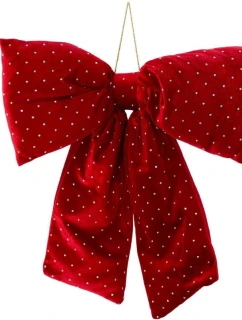 KOKARDA DEKORACYJNA CZERWONA 39x50CM MICA