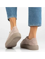 Dámské kožené polobotky béžové model 22061153 - FILIPPO