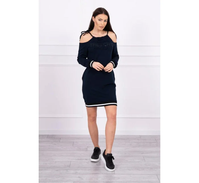 Šaty Tres Chic v tmavě modré barvě