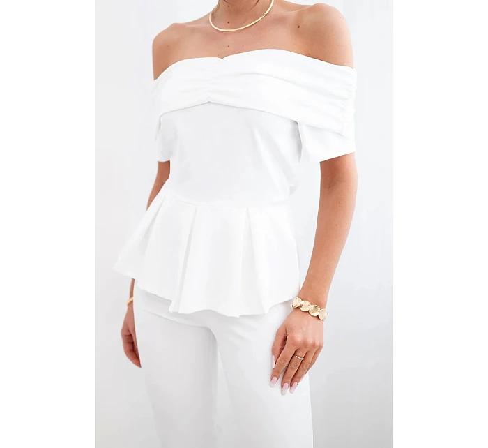 Dámský bavlněný komplet s krátkým rukávem a šortkami žlutý