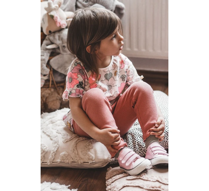 Dětské tenisky na suchý zip růžove Bernie