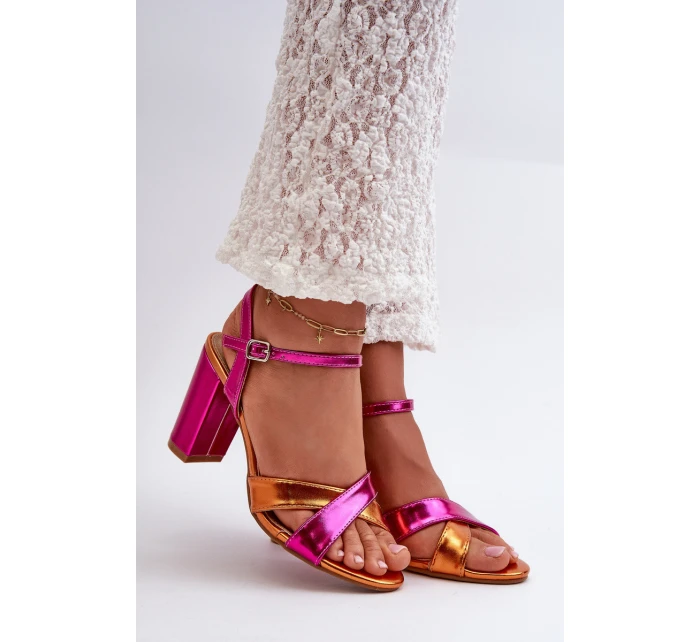 Ekologické kožené sandály na vysokém podpatku fuchsie Abilica Ekologické kožené sandály na vysokém podpatku fuchsie Abilica