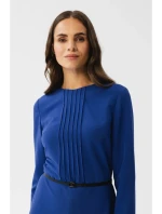 S347 Šaty s předními záševky - královsky modré