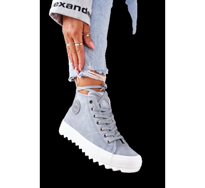 Women's Leather Warm Sneakers Big Star EE274115 Light Blue