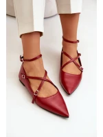 Baleríny Dámské S Špičatými Špičkami A Proplétajícími Se Pásky Bordové Violra