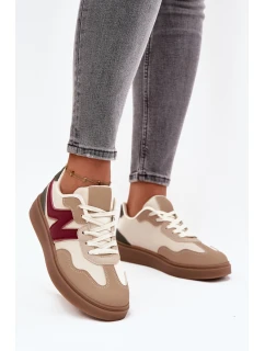 Nízké dámské tenisky z eko kůže Givelle – béžové