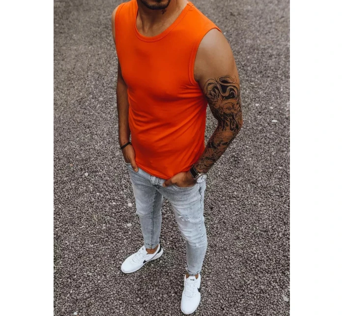 Oranžové pánské jednobarevné tílko model 21012015 Dstreet - J.STYLE Oranžové pánské jednobarevné tílko model 21012015 Dstreet - J.STYLE