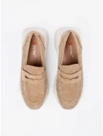 Luxusní dámské  polobotky hnědé platforma