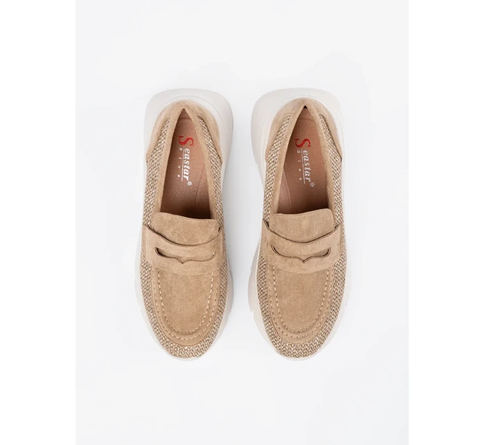 Luxusní dámské  polobotky hnědé platforma