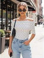 Dámská blůza BLISSE s pruhy ve světle béžové barvě FashionStreet RY2511 Dámská blůza BLISSE s pruhy ve světle béžové barvě FashionStreet RY2511