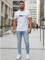 Pánské bílé tričko s klasickým potiskem FashionStreet NX5122R Pánské bílé tričko s klasickým potiskem FashionStreet NX5122R