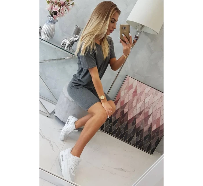 Komplet top+legginsy grafitowy