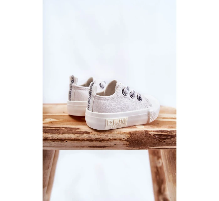 Dětské kožené tenisky BIG STAR model 21594822 Bílé - Big Star Shoes Dětské kožené tenisky BIG STAR model 21594822 Bílé - Big Star Shoes