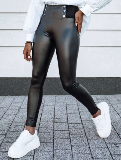 Dámské voskované kalhoty s vysokým pasem black Dstreet model 21980121 - FashionStreet