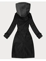 Klasický trenčkot s odnímatelnou kapucí Goodlookin black (T2-2252#-1) Klasický trenčkot s odnímatelnou kapucí Goodlookin black (T2-2252#-1)