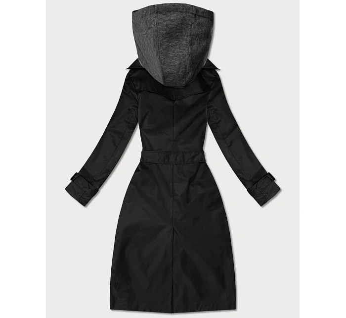 Klasický trenčkot s odnímatelnou kapucí Goodlookin black (T2-2252#-1) Klasický trenčkot s odnímatelnou kapucí Goodlookin black (T2-2252#-1)