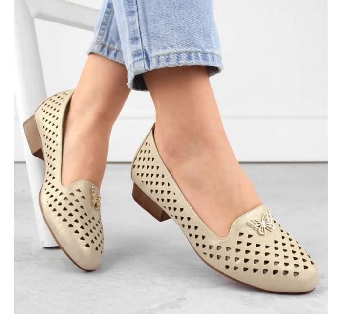 Ažurové polobotky M.Daszynski W SAN35 zlatá