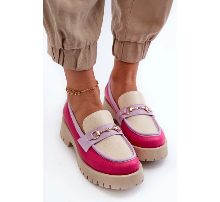 Zazoo 3475 Dámské kožené mokasíny béžové