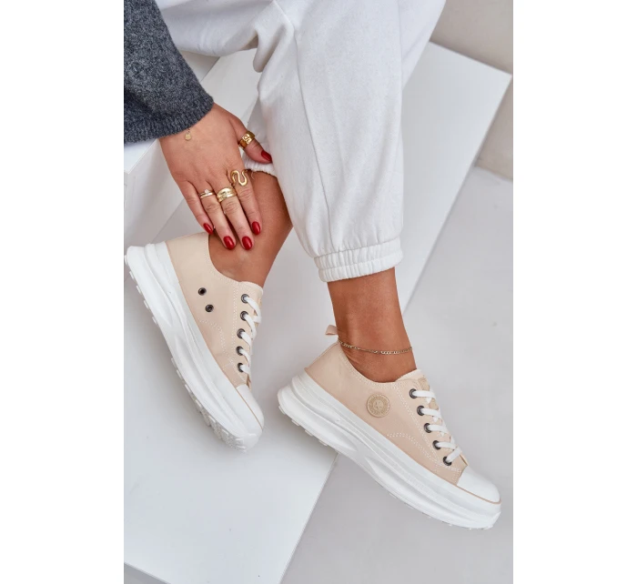 Dámské Tenisky Na Masivní Podešvi Big Star model 21683870 Béžové - Big Star Shoes Dámské Tenisky Na Masivní Podešvi Big Star model 21683870 Béžové - Big Star Shoes