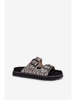 Semišové Dámské Pantofle S Přezkami D.Franklin DFSH405002 Zebra