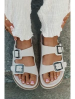 Dámské Semišové Pantofle S Přezkami Béžové D.Franklin DFSH405001