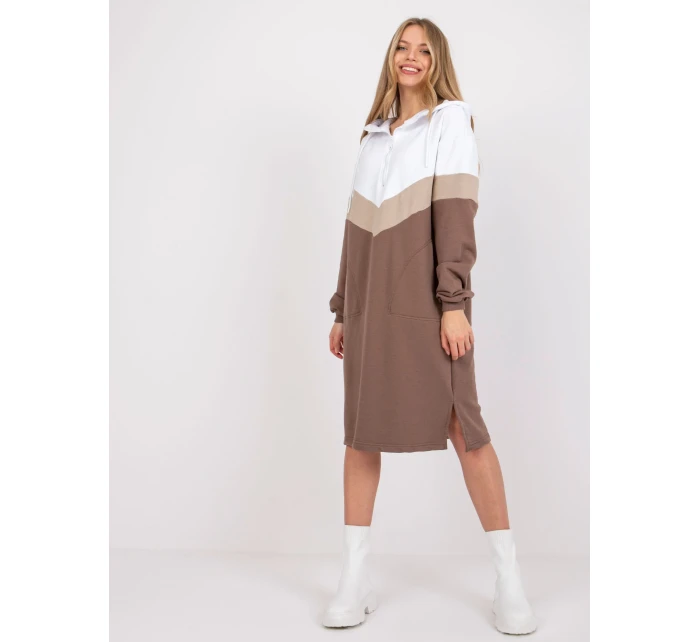 Šaty RV SK 7462.00 bílo-hnědá Šaty RV SK 7462.00 bílo-hnědá