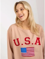 Bluza VI BL model 19755088 ciemny bezowy - FPrice Bluza VI BL model 19755088 ciemny bezowy - FPrice