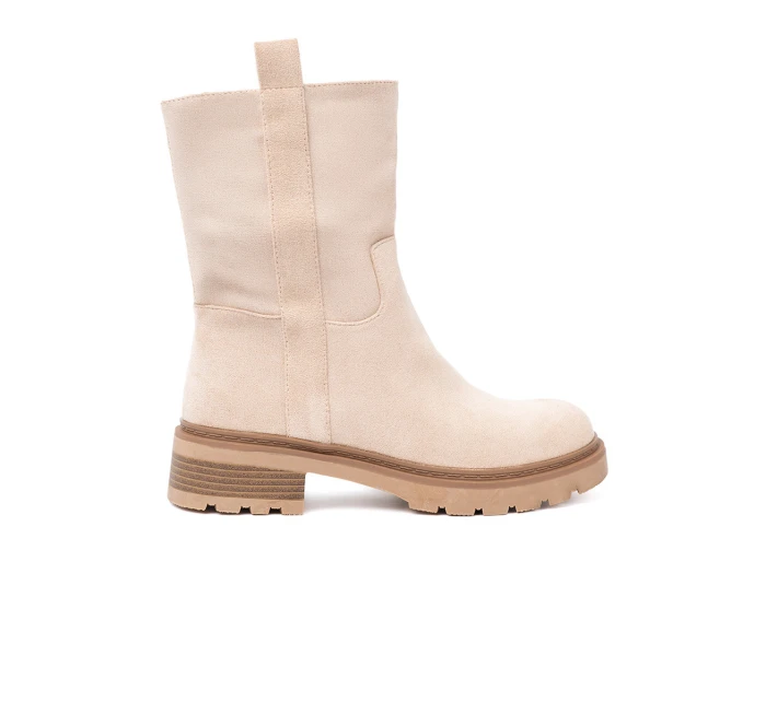 Zajímavé Jasnobeżowy dámské kotníčkové boty platforma Zajímavé Jasnobeżowy dámské kotníčkové boty platforma