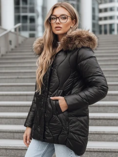 Dámská zimní bunda s kožešinou černá FashionStreet TY5501