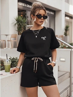 Dámský letní motýlí komplet z měkké viskózy černý FashionStreet AY1189